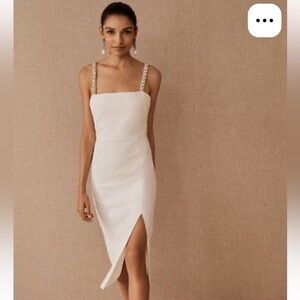 BHLDN Sachin + Babi Tallulah White Crystal Strap Dress